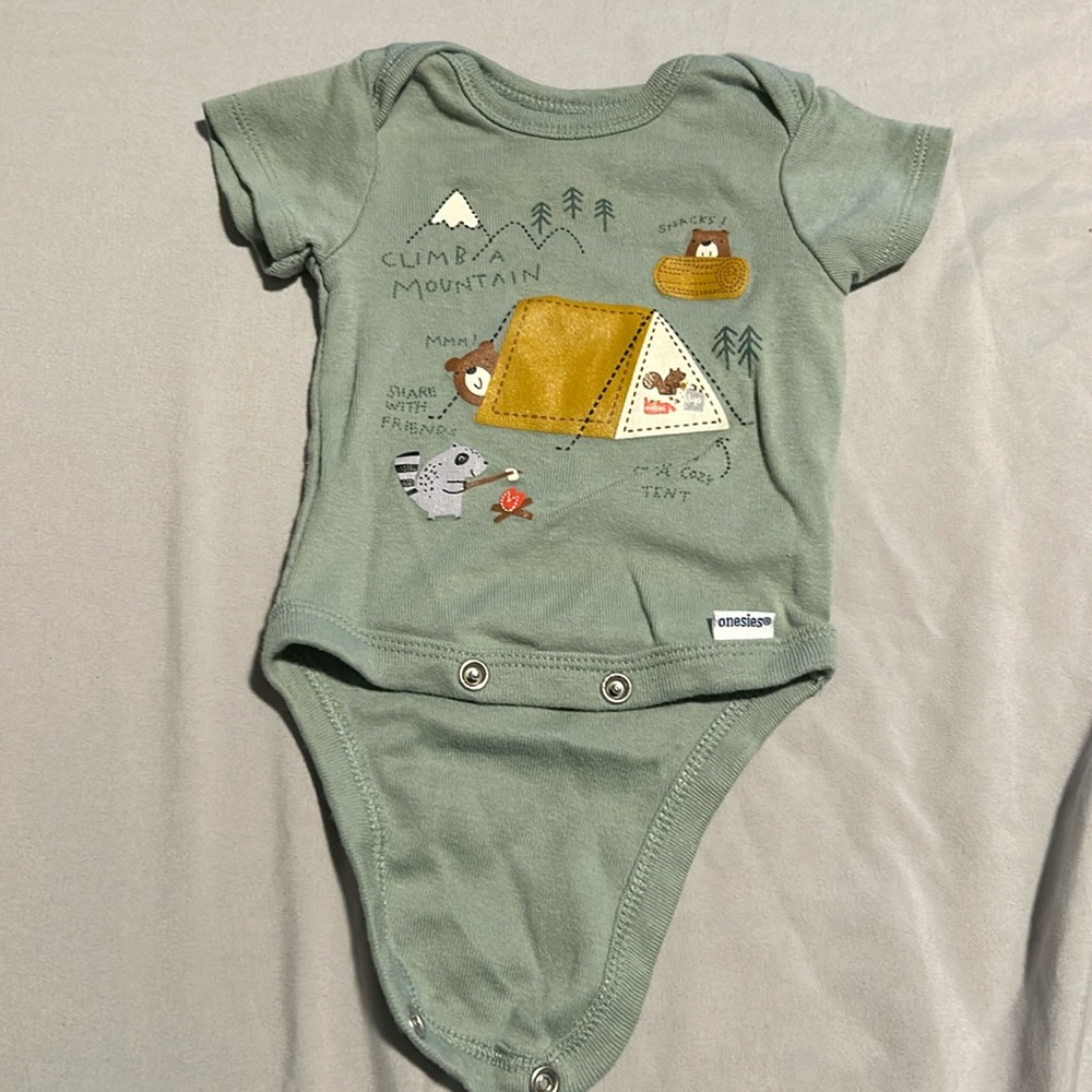 Green newborn onesie